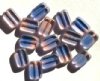 15 12mm Transparent Pink Blue Rectangle Window Beads